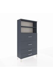 Arges Dolap 2 Raflı 4 Çekmeceli 88x30x163 Antrasit-Antrasit