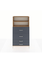 Arges Dolap 2 Raflı 4 Çekmeceli 88x30x163 Çam-Antrasit