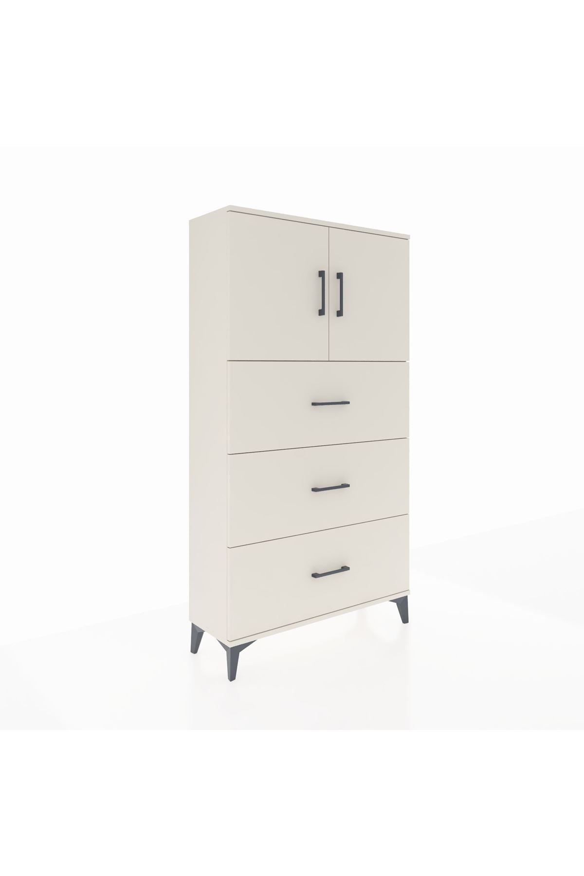 Arges Dolap 2 Raflı 3 Çekmeceli 2 Kapaklı 88x30x163 Aytaşı-Aytaşı