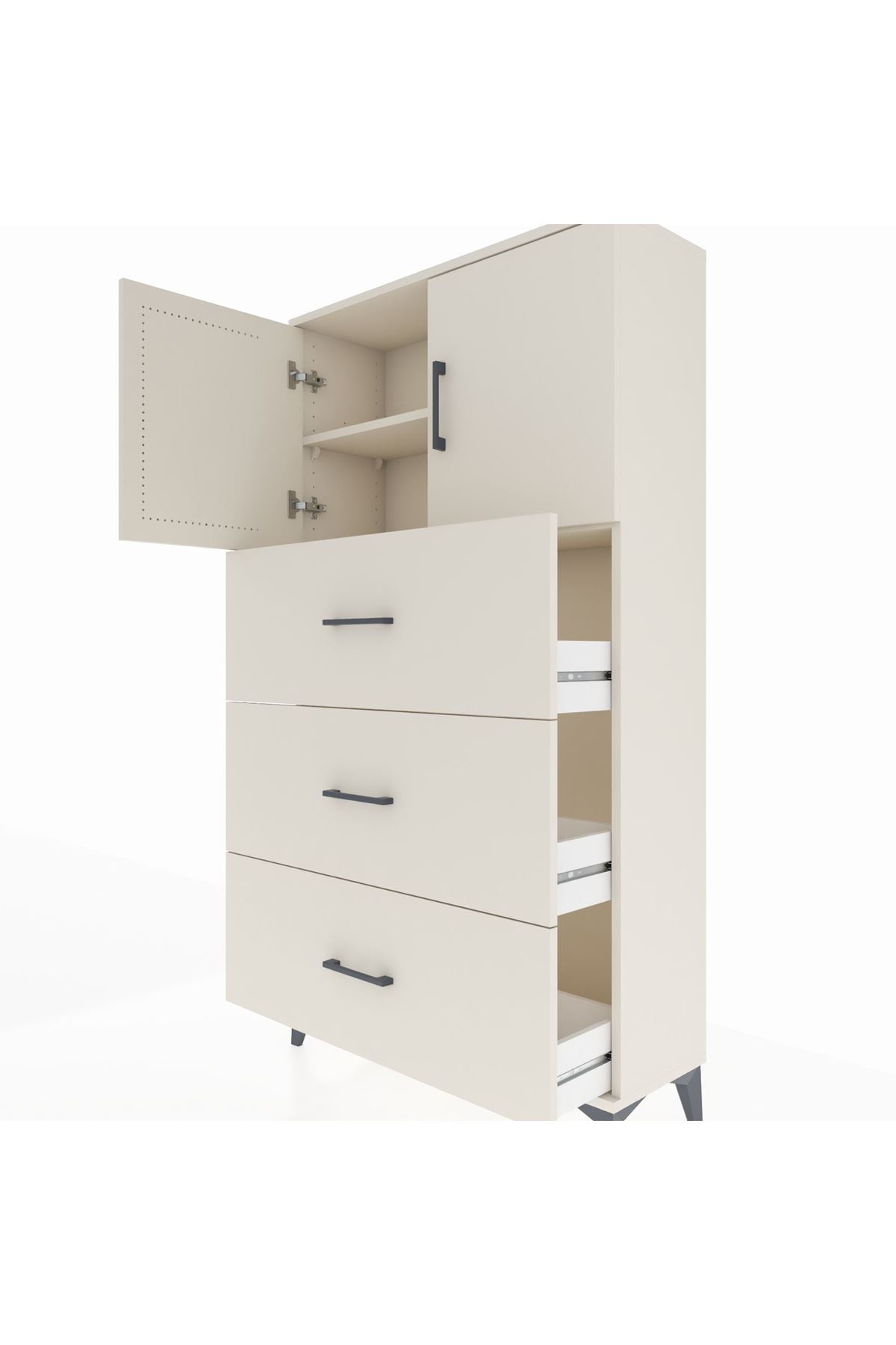 Arges Dolap 2 Raflı 3 Çekmeceli 2 Kapaklı 88x30x163 Aytaşı-Aytaşı