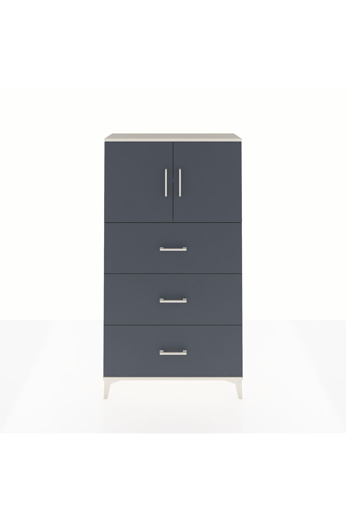 Arges Dolap 2 Raflı 3 Çekmeceli 2 Kapaklı 88x30x163 Aytaşı-Antrasit