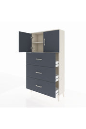 Arges Dolap 2 Raflı 3 Çekmeceli 2 Kapaklı 88x30x163 Aytaşı-Antrasit