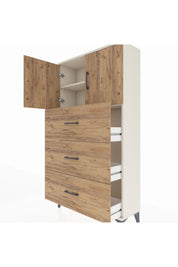 Arges Dolap 2 Raflı 3 Çekmeceli 2 Kapaklı 88x30x163 Aytaşı-Çam