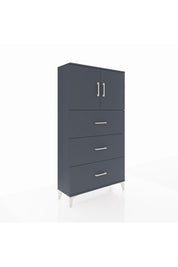 Arges Dolap 2 Raflı 3 Çekmeceli 2 Kapaklı 88x30x163 Antrasit-Antrasit