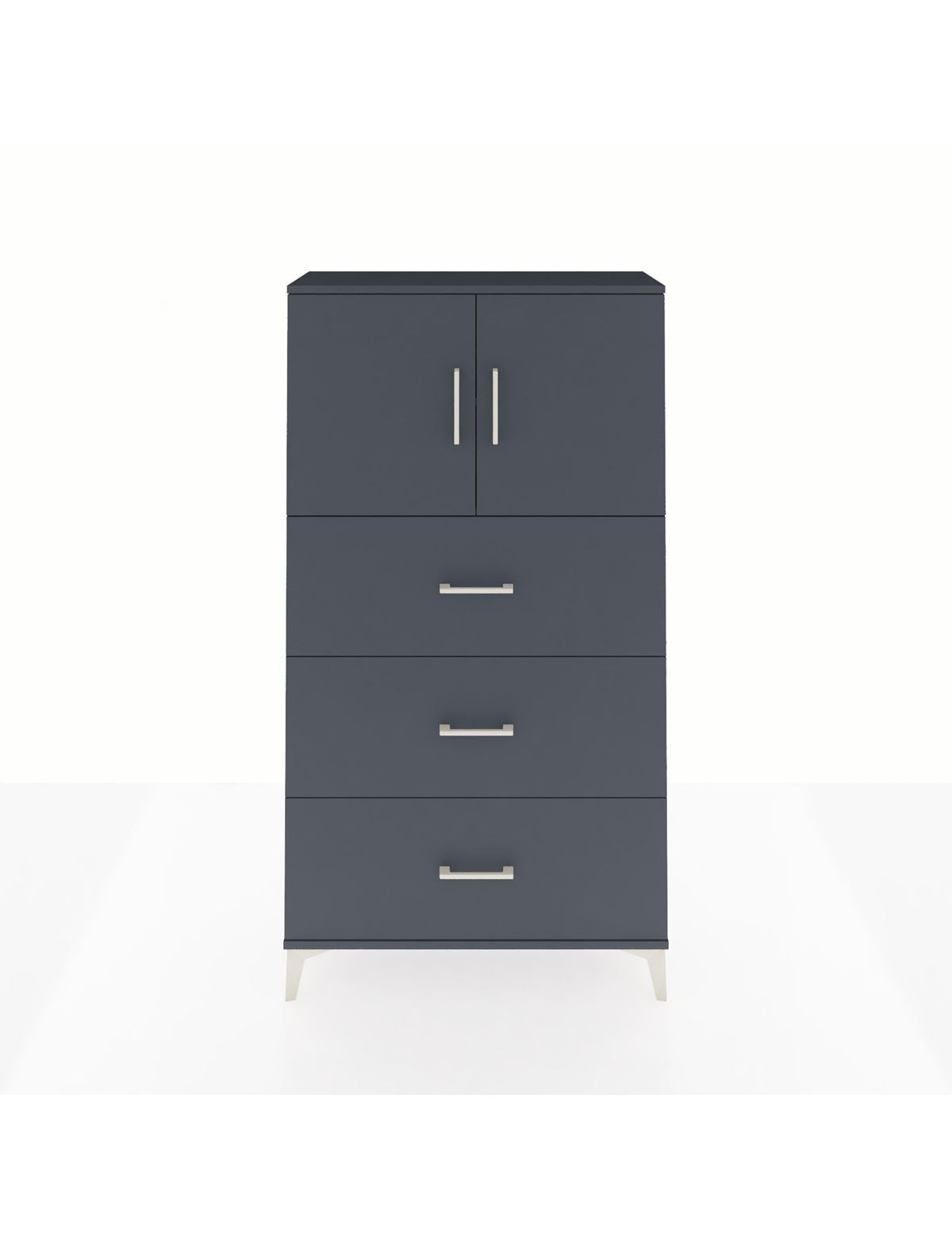 Arges Dolap 2 Raflı 3 Çekmeceli 2 Kapaklı 88x30x163 Antrasit-Antrasit