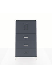 Arges Dolap 2 Raflı 3 Çekmeceli 2 Kapaklı 88x30x163 Antrasit-Antrasit