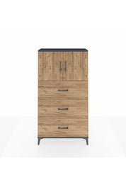 Arges Dolap 2 Raflı 3 Çekmeceli 2 Kapaklı 88x30x163 Antrasit-Çam