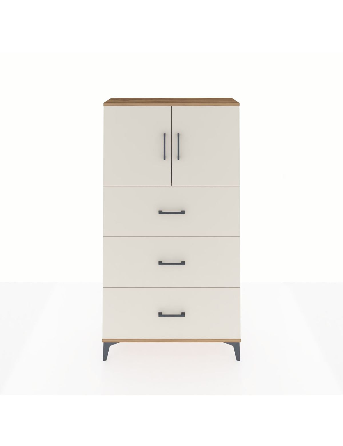 Arges Dolap 2 Raflı 3 Çekmeceli 2 Kapaklı 88x30x163 Çam-Aytaşı