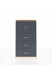 Arges Dolap 2 Raflı 3 Çekmeceli 2 Kapaklı 88x30x163 Çam-Antrasit