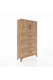 Arges Dolap 2 Raflı 3 Çekmeceli 2 Kapaklı 88x30x163 Çam-Çam