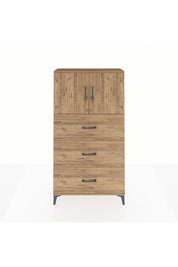 Arges Dolap 2 Raflı 3 Çekmeceli 2 Kapaklı 88x30x163 Çam-Çam