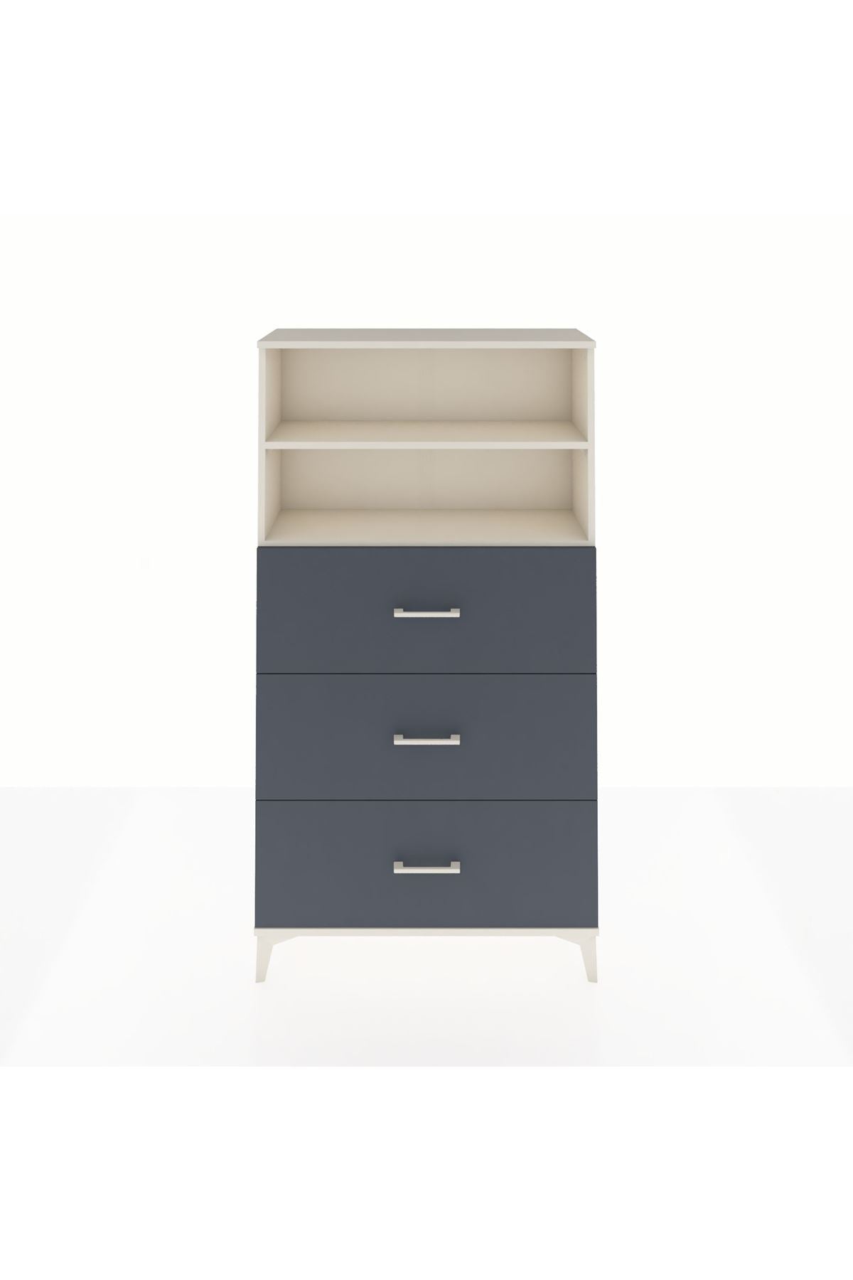 Arges Dolap 2 Raflı 3 Çekmeceli 88x30x163 Aytaşı-Antrasit