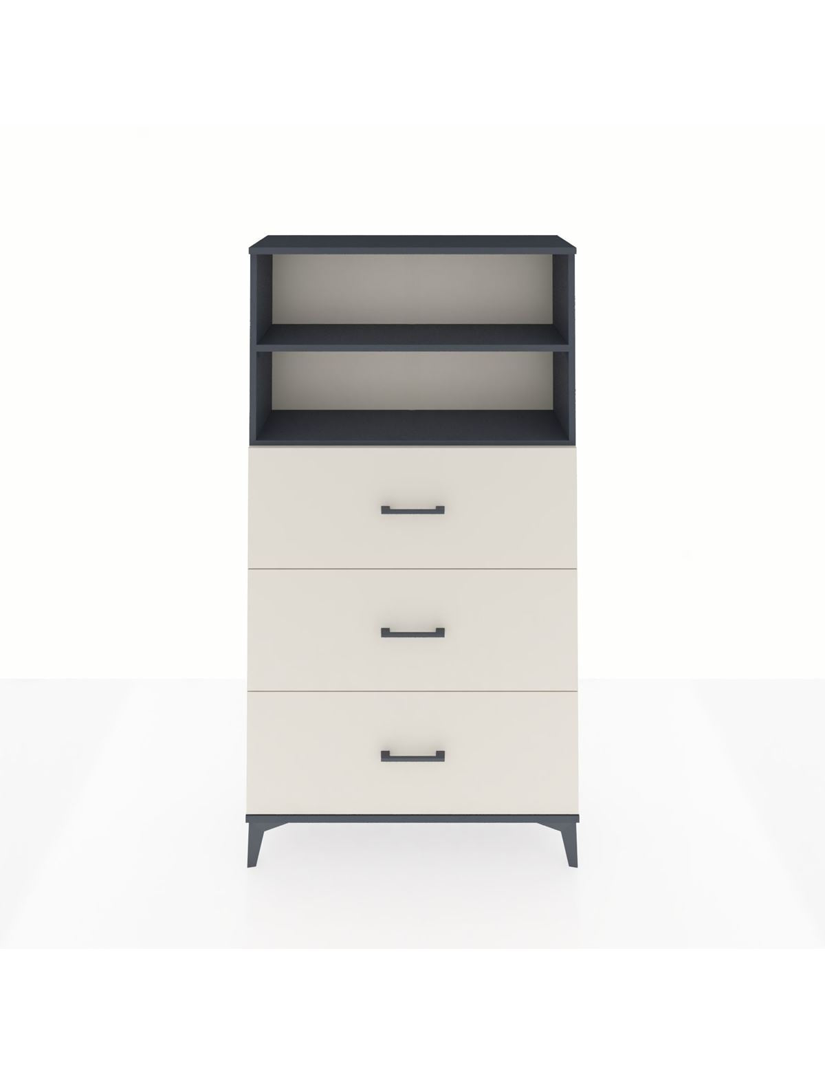 Arges Dolap 2 Raflı 3 Çekmeceli 88x30x163 Antrasit-Aytaşı