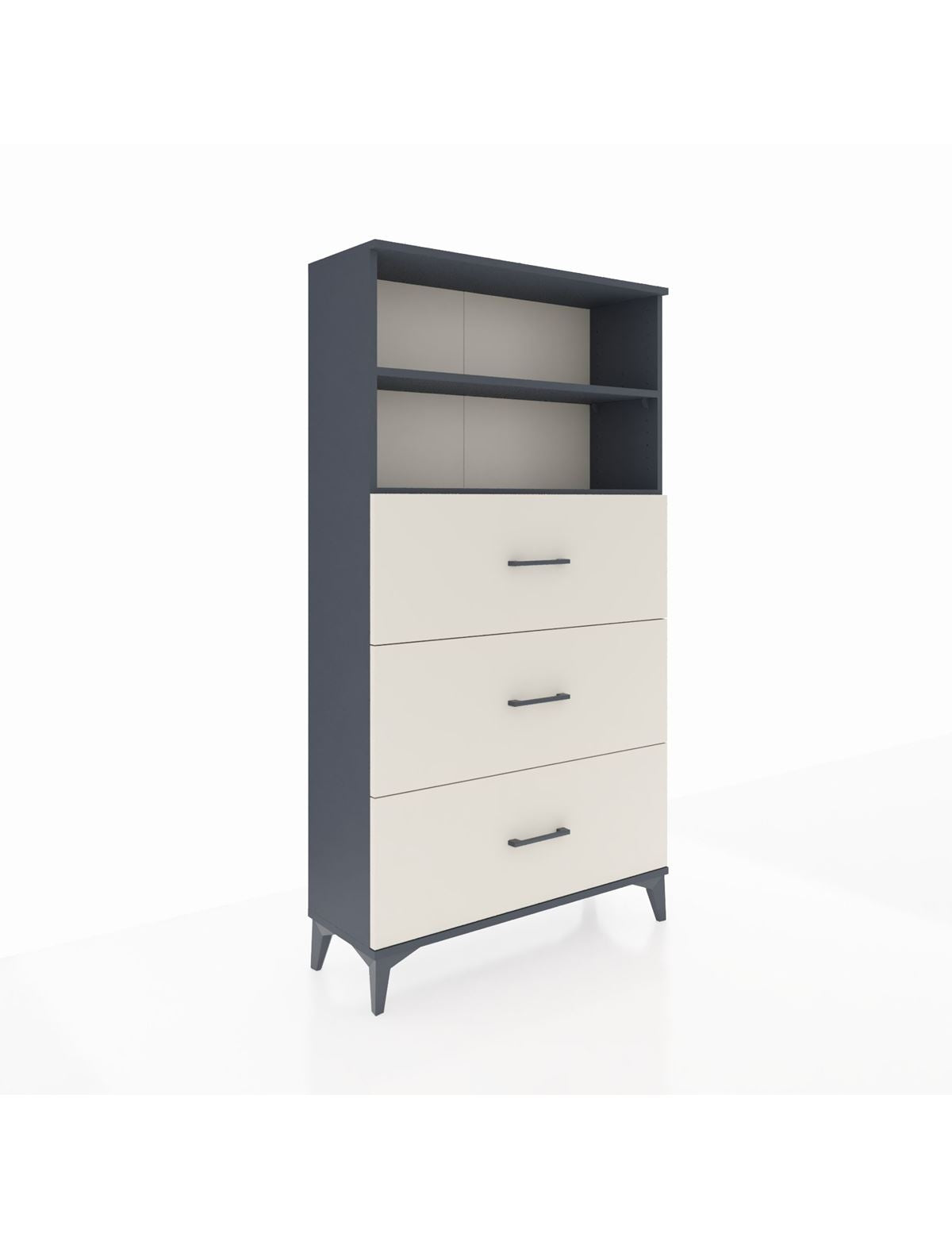 Arges Dolap 2 Raflı 3 Çekmeceli 88x30x163 Antrasit-Aytaşı