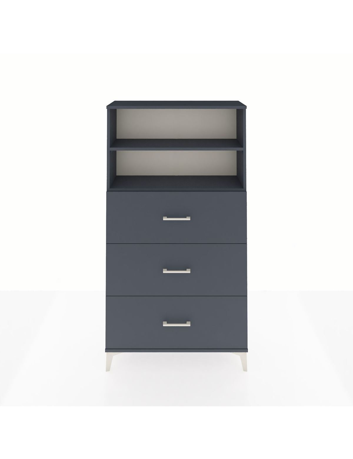 Arges Dolap 2 Raflı 3 Çekmeceli 88x30x163 Antrasit-Antrasit