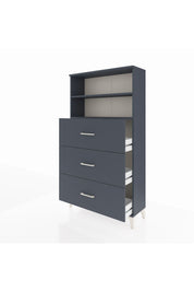 Arges Dolap 2 Raflı 3 Çekmeceli 88x30x163 Antrasit-Antrasit