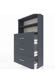 Arges Dolap 2 Raflı 3 Çekmeceli 88x30x163 Antrasit-Antrasit