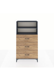 Arges Dolap 2 Raflı 3 Çekmeceli 88x30x163 Antrasit-Çam