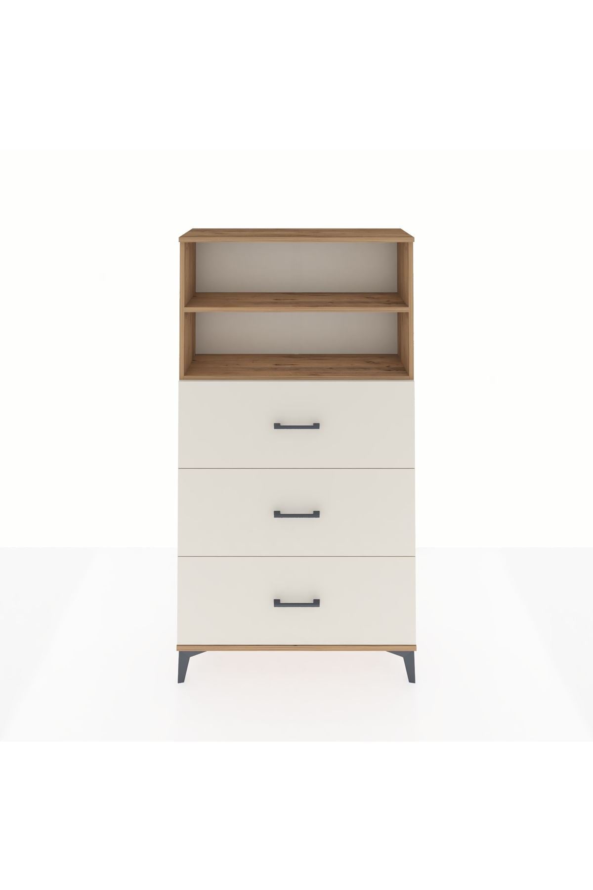 Arges Dolap 2 Raflı 3 Çekmeceli 88x30x163 Çam-Aytaşı