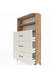 Arges Dolap 2 Raflı 3 Çekmeceli 88x30x163 Çam-Aytaşı