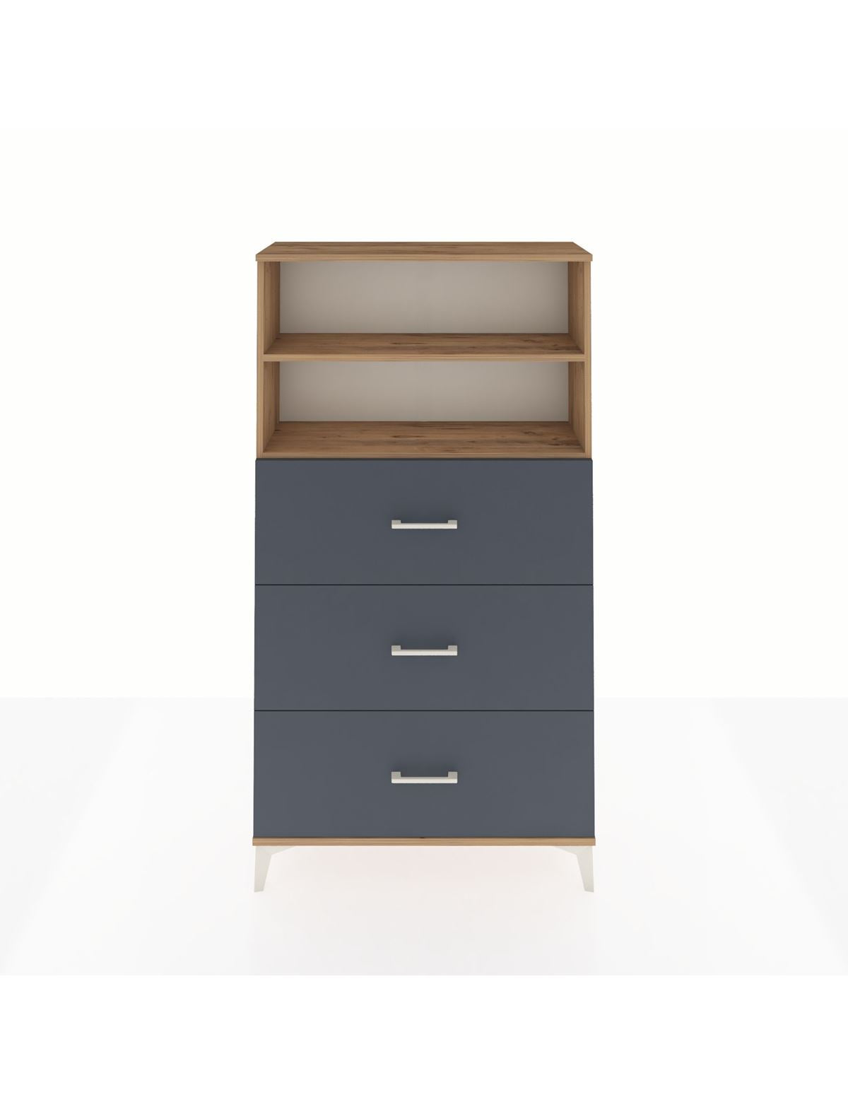 Arges Dolap 2 Raflı 3 Çekmeceli 88x30x163 Çam-Antrasit