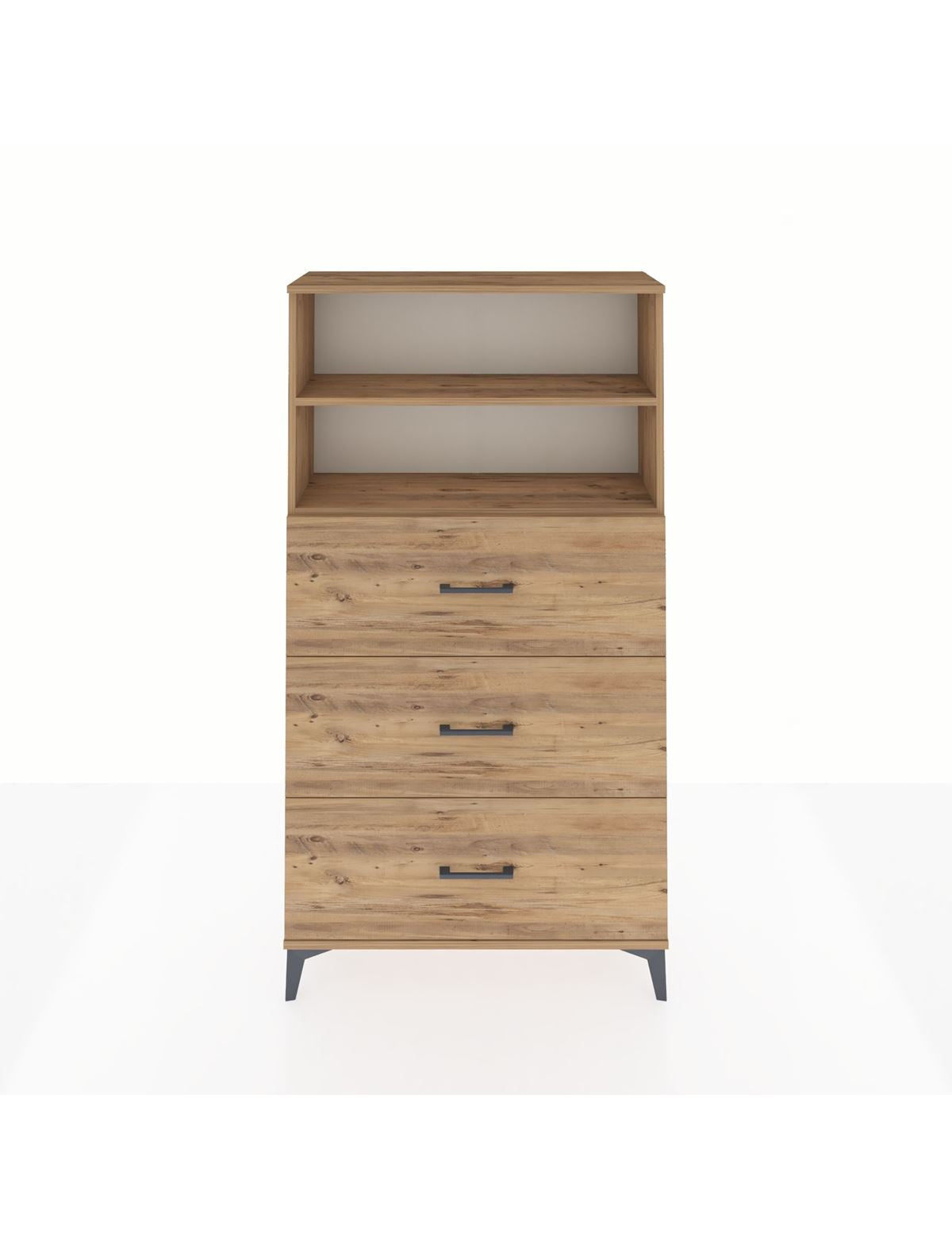 Arges Dolap 2 Raflı 3 Çekmeceli 88x30x163 Çam-Çam