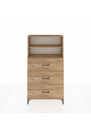 Arges Dolap 2 Raflı 3 Çekmeceli 88x30x163 Çam-Çam