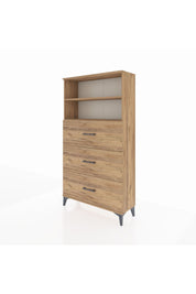 Arges Dolap 2 Raflı 3 Çekmeceli 88x30x163 Çam-Çam