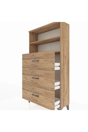 Arges Dolap 2 Raflı 3 Çekmeceli 88x30x163 Çam-Çam