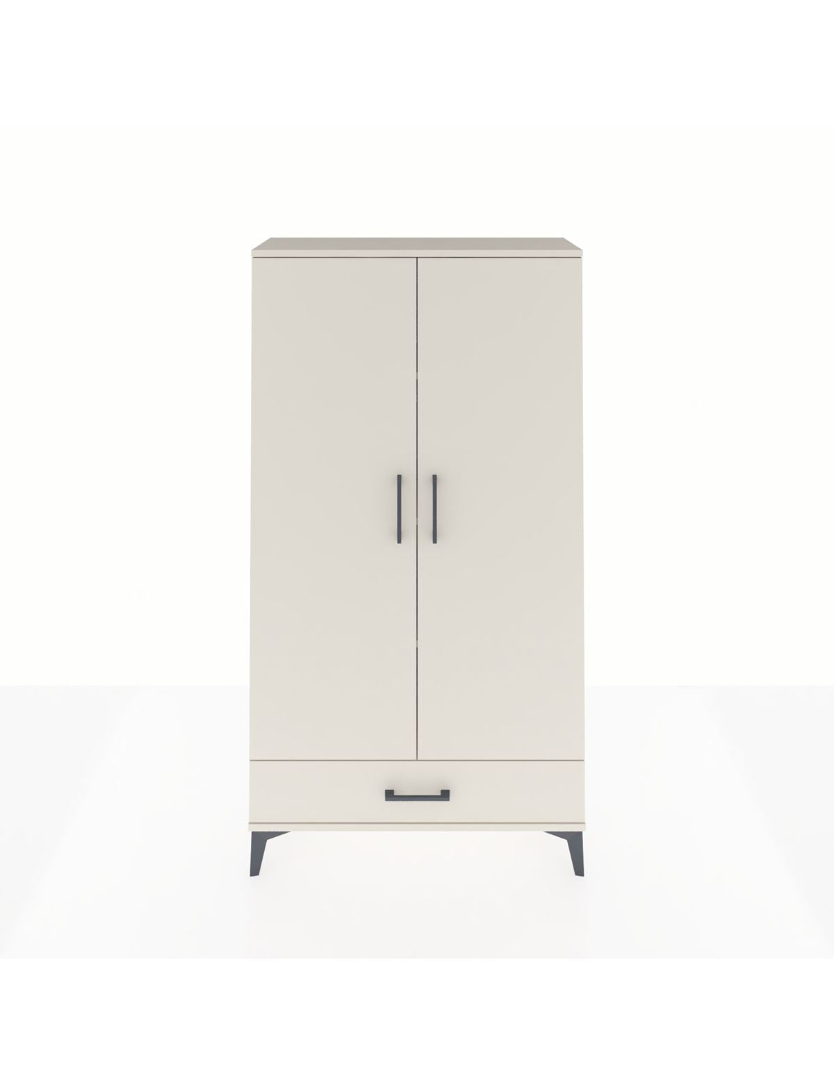 Arges Dolap 4 Raflı Tek Çekmeceli 2 Kapaklı 88x30x163 Aytaşı-Aytaşı