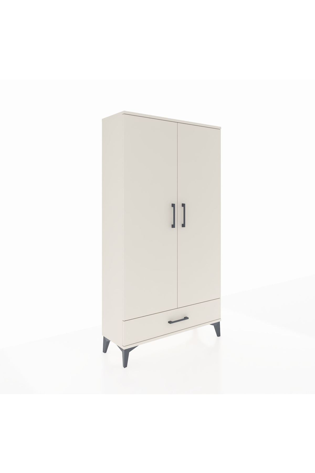 Arges Dolap 4 Raflı Tek Çekmeceli 2 Kapaklı 88x30x163 Aytaşı-Aytaşı