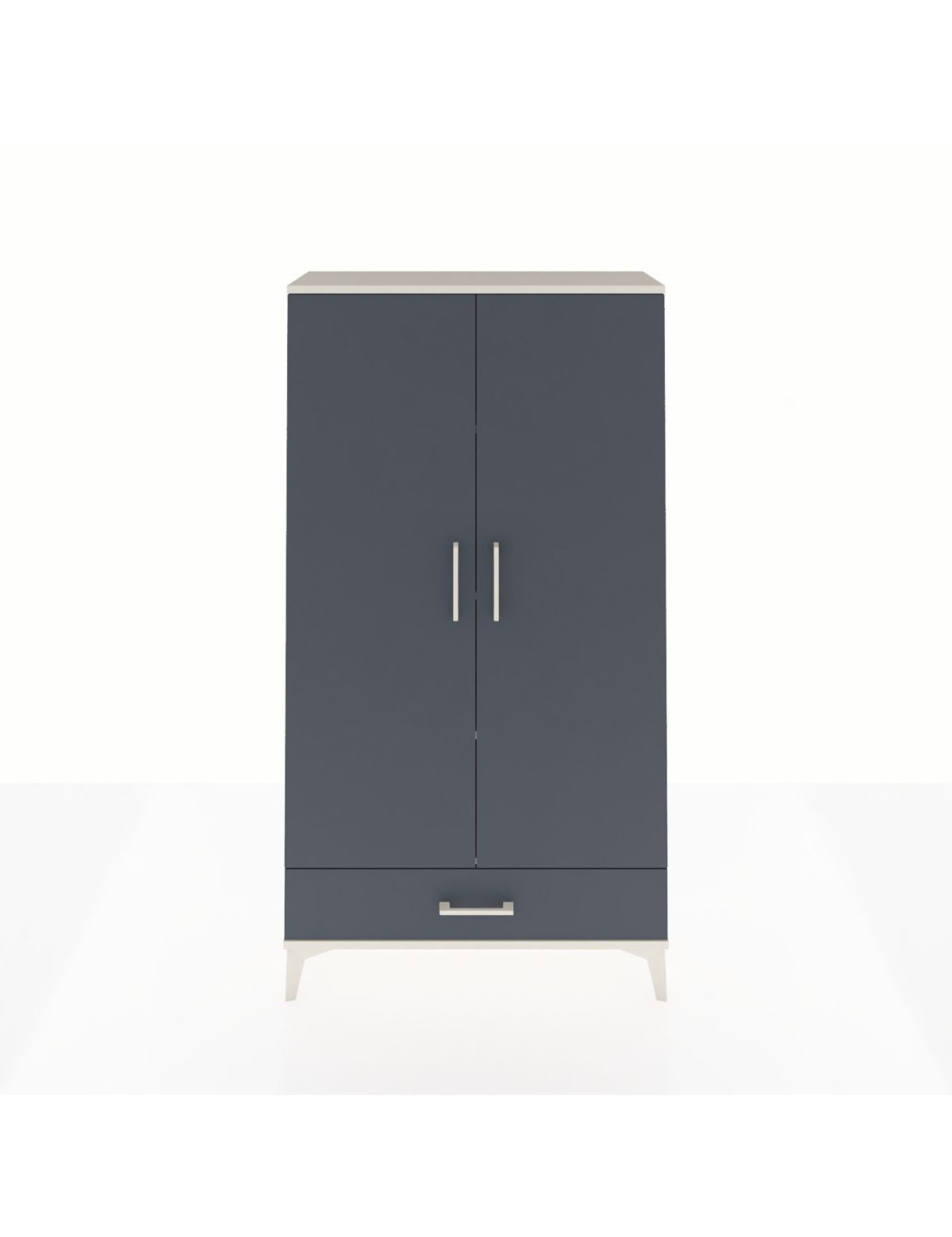 Arges Dolap 4 Raflı Tek Çekmeceli 2 Kapaklı 88x30x163 Aytaşı-Antrasit