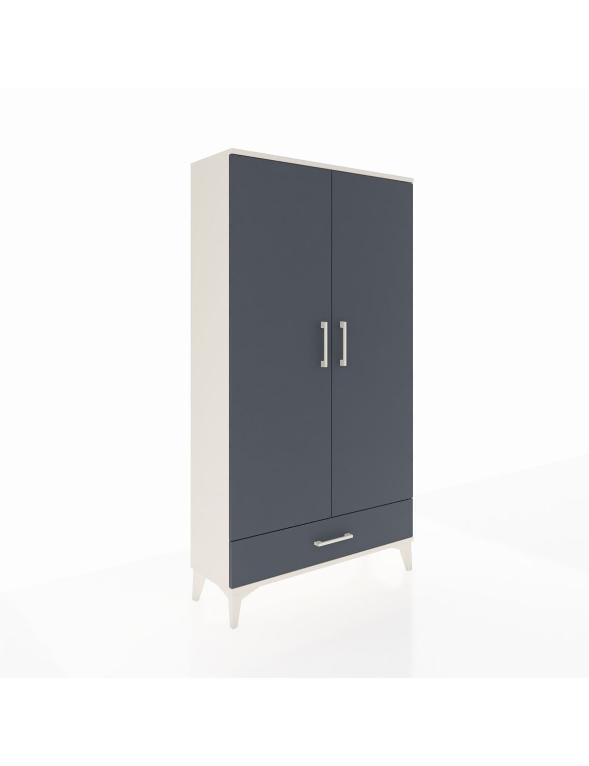 Arges Dolap 4 Raflı Tek Çekmeceli 2 Kapaklı 88x30x163 Aytaşı-Antrasit