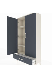 Arges Dolap 4 Raflı Tek Çekmeceli 2 Kapaklı 88x30x163 Aytaşı-Antrasit