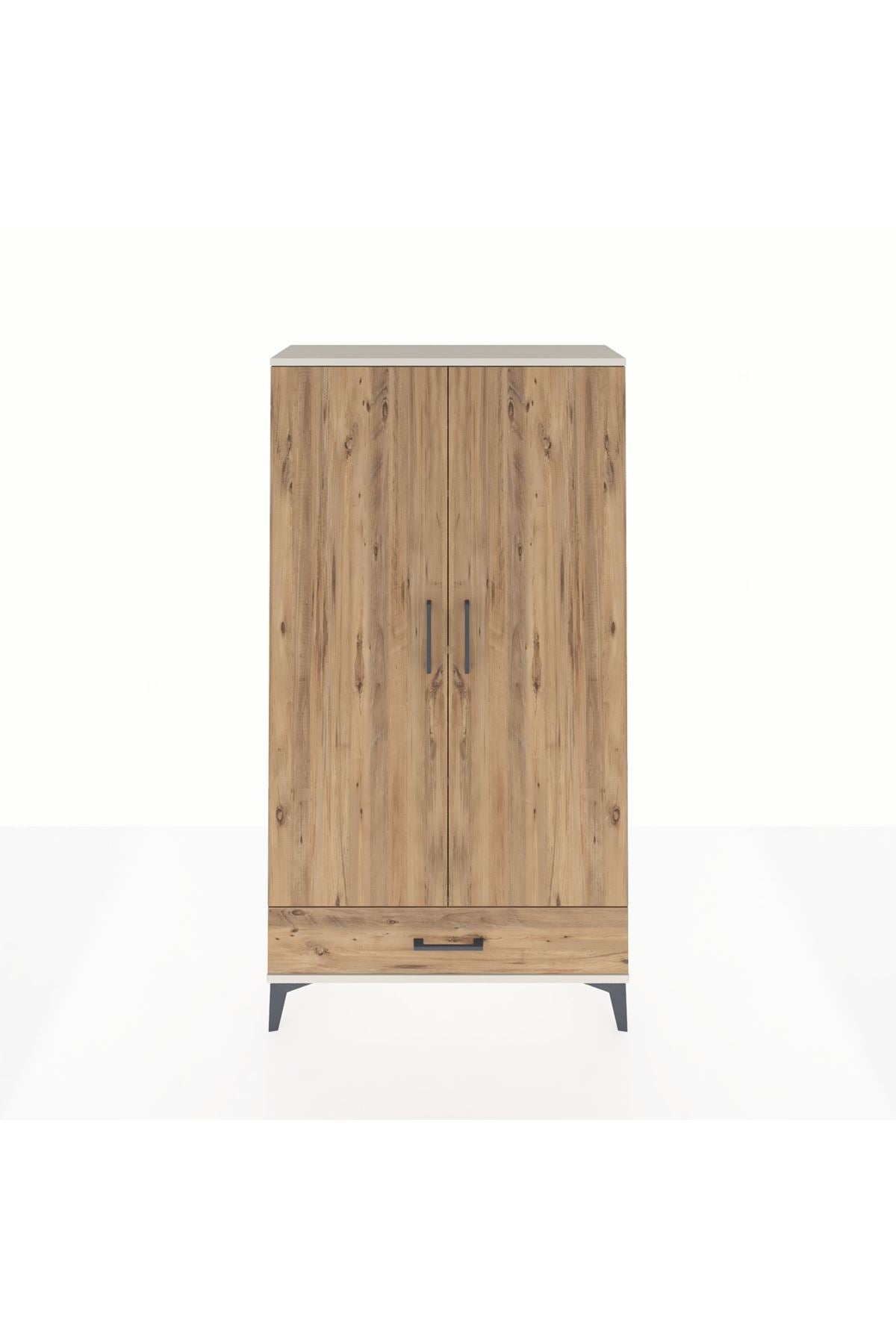 Arges Dolap 4 Raflı Tek Çekmeceli 2 Kapaklı 88x30x163 Aytaşı-Çam