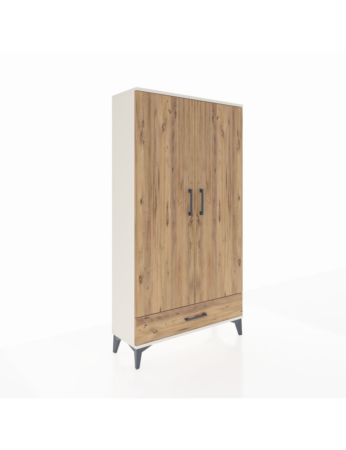 Arges Dolap 4 Raflı Tek Çekmeceli 2 Kapaklı 88x30x163 Aytaşı-Çam