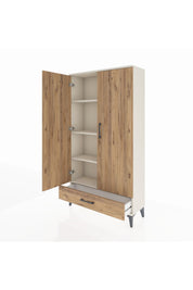 Arges Dolap 4 Raflı Tek Çekmeceli 2 Kapaklı 88x30x163 Aytaşı-Çam