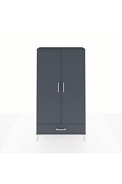 Arges Dolap 4 Raflı Tek Çekmeceli 2 Kapaklı 88x30x163 Antrasit-Antrasit