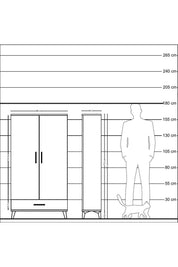 Arges Dolap 4 Raflı Tek Çekmeceli 2 Kapaklı 88x30x163 Antrasit-Antrasit