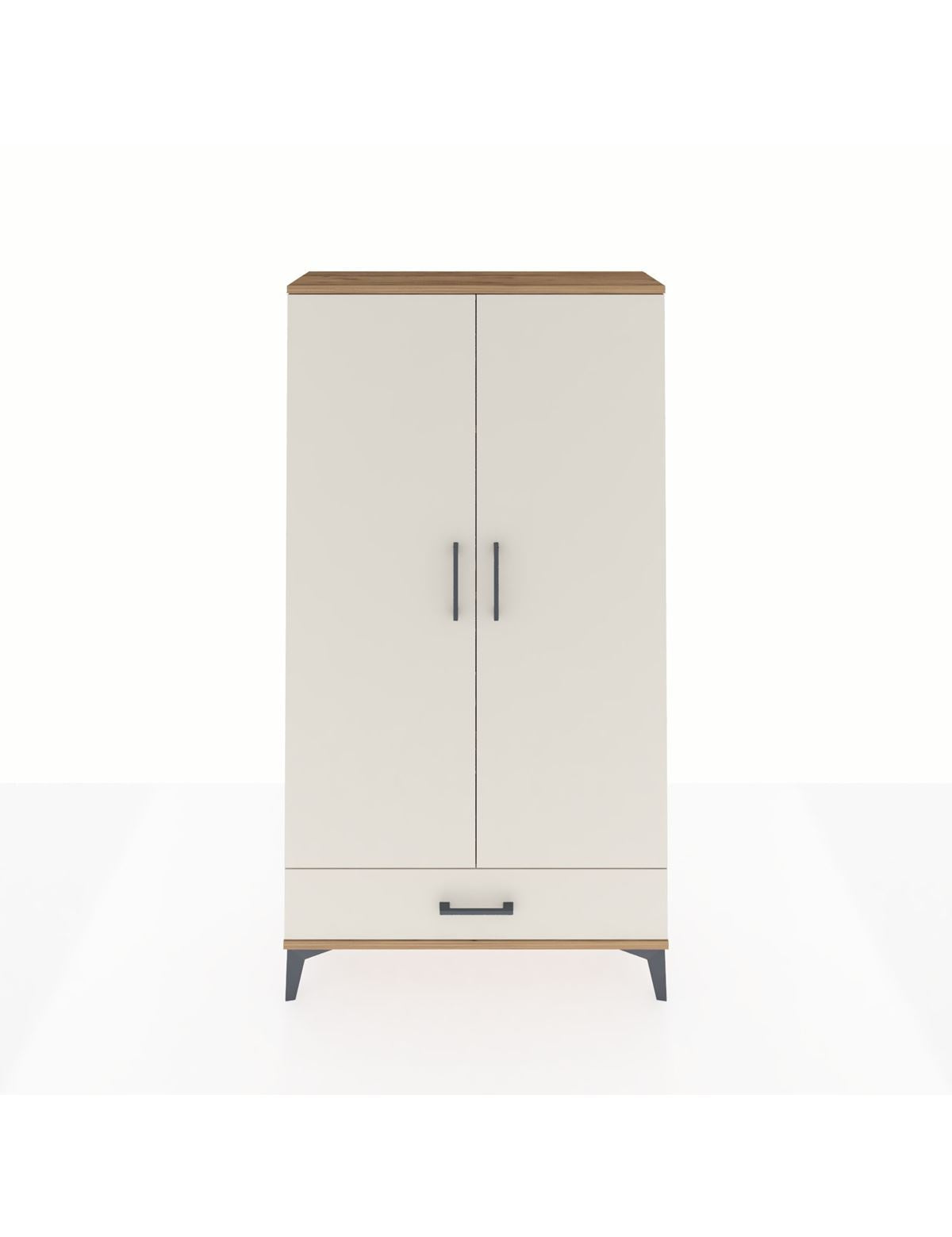 Arges Dolap 4 Raflı Tek Çekmeceli 2 Kapaklı 88x30x163 Çam-Aytaşı