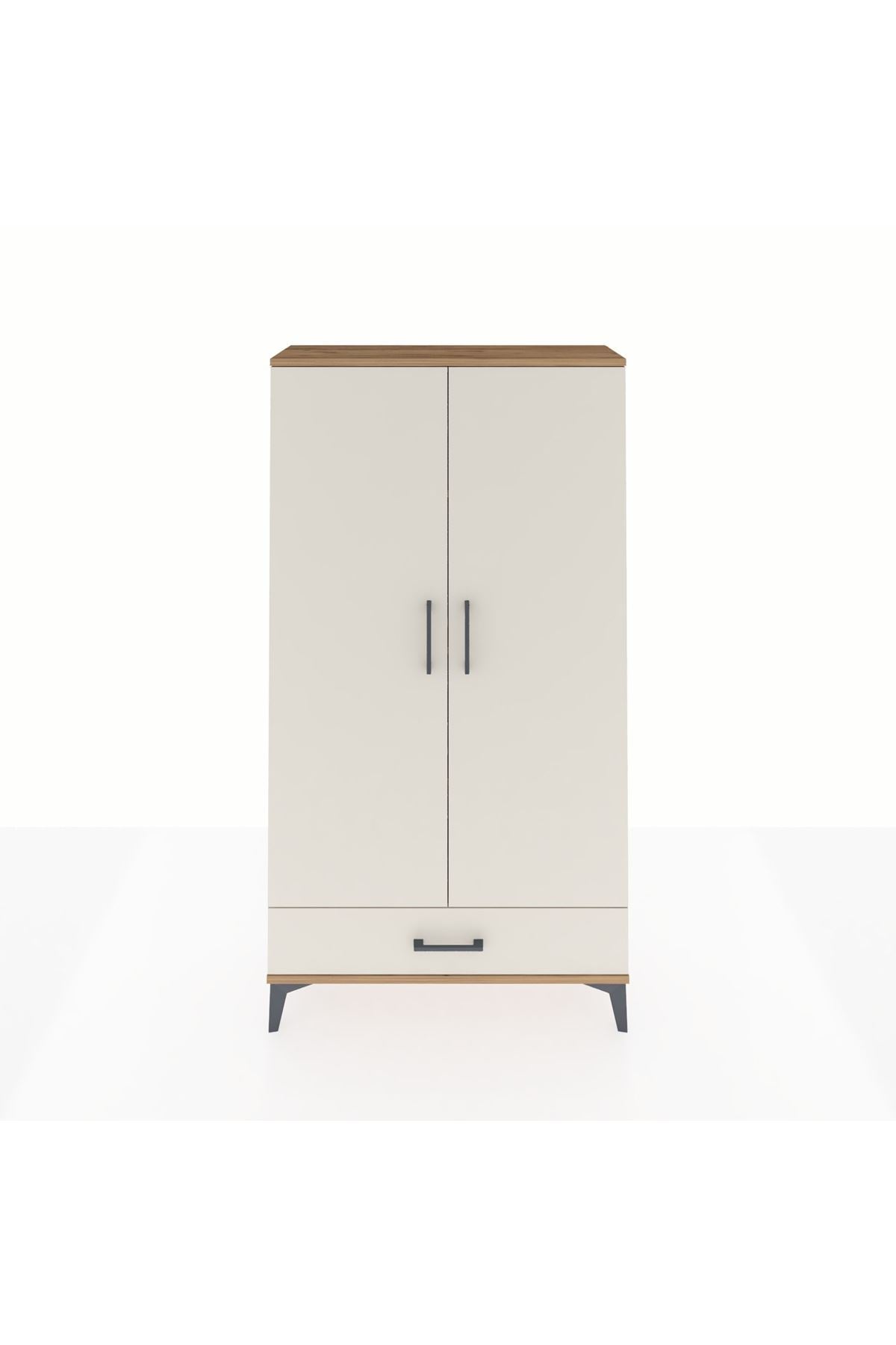 Arges Dolap 4 Raflı Tek Çekmeceli 2 Kapaklı 88x30x163 Çam-Aytaşı