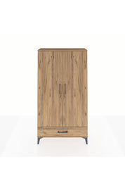 Arges Dolap 4 Raflı Tek Çekmeceli 2 Kapaklı 88x30x163 Çam-Çam