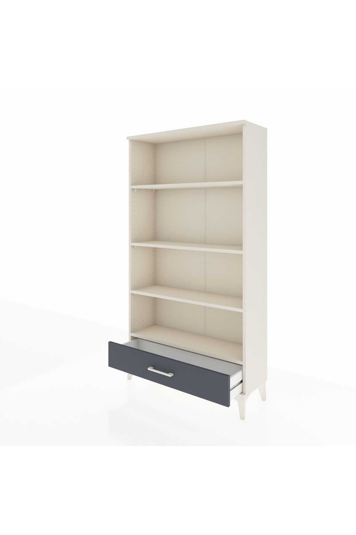 Arges Dolap 4 Raflı Tek Çekmeceli 88x30x163 Aytaşı-Antrasit