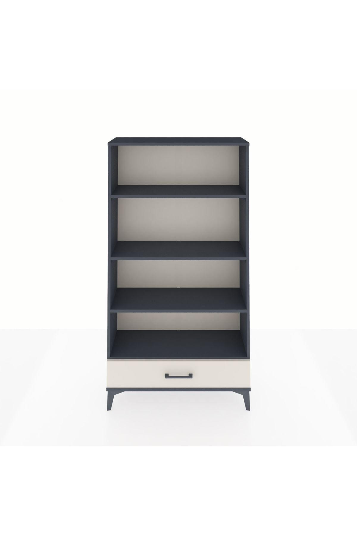 Arges Dolap 4 Raflı Tek Çekmeceli 88x30x163 Antrasit-Aytaşı