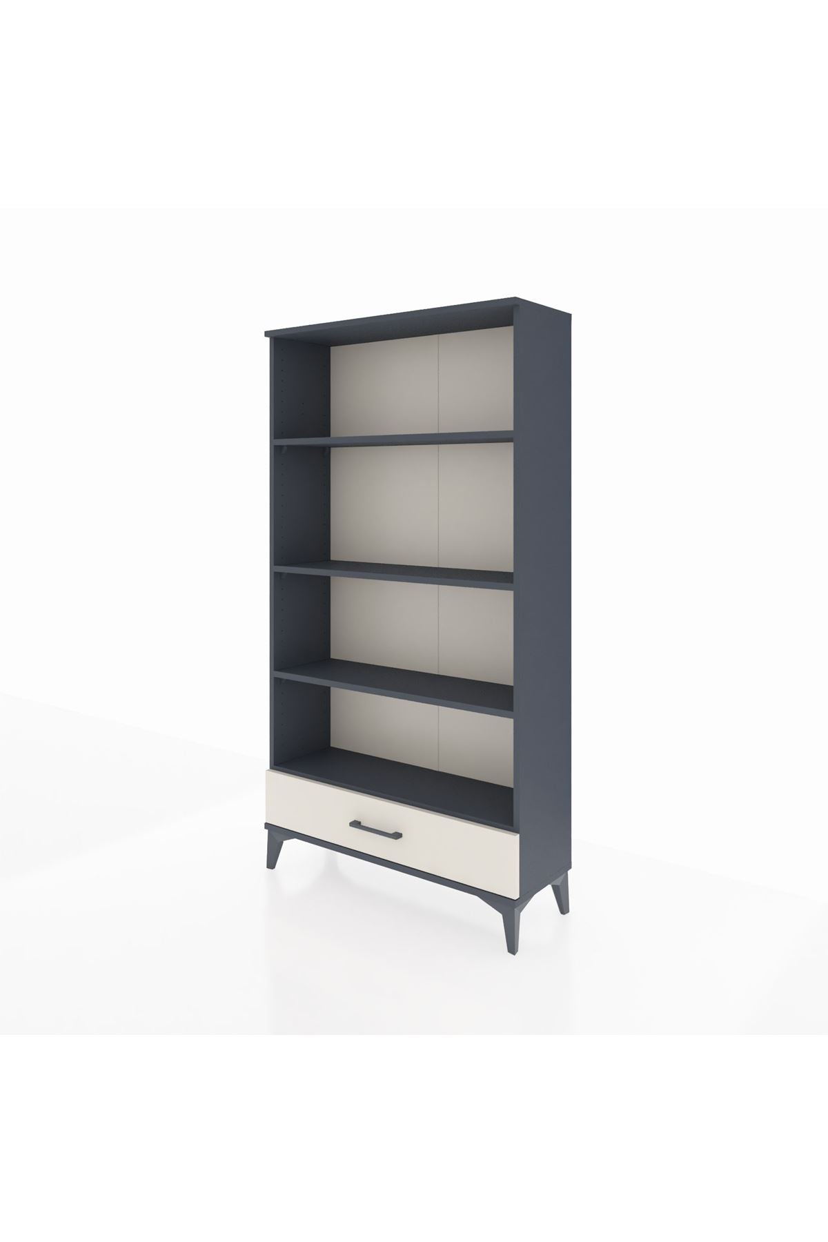 Arges Dolap 4 Raflı Tek Çekmeceli 88x30x163 Antrasit-Aytaşı