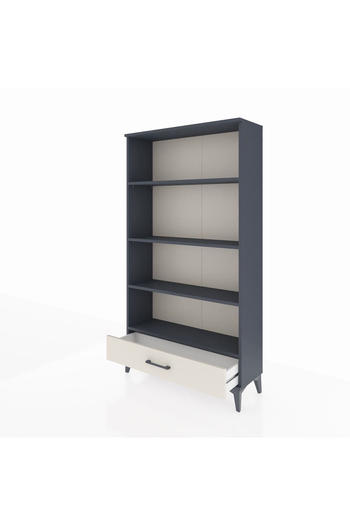 Arges Dolap 4 Raflı Tek Çekmeceli 88x30x163 Antrasit-Aytaşı