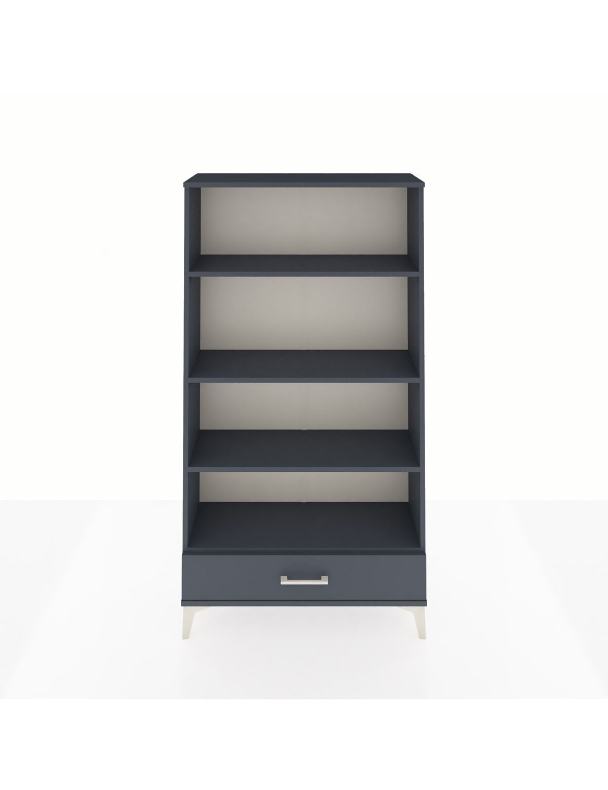 Arges Dolap 4 Raflı Tek Çekmeceli 88x30x163 Antrasit-Antrasit