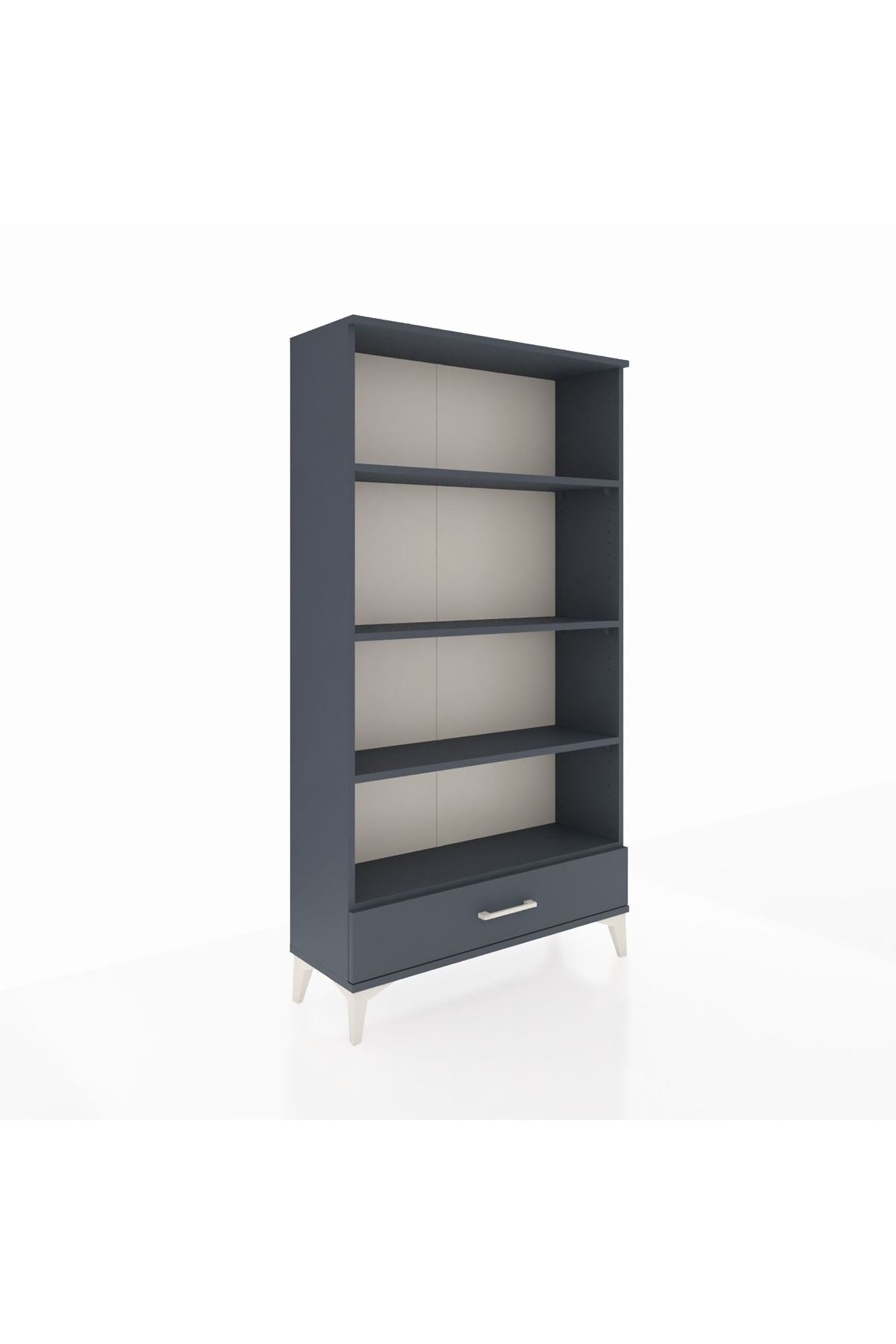 Arges Dolap 4 Raflı Tek Çekmeceli 88x30x163 Antrasit-Antrasit