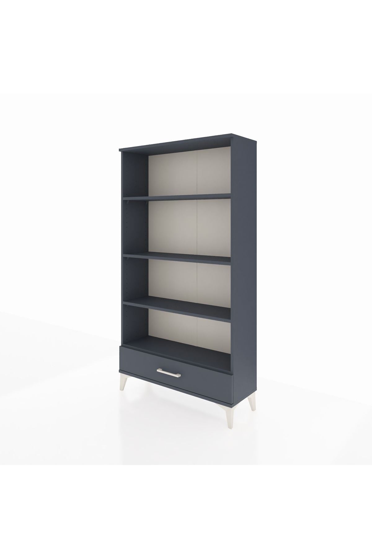 Arges Dolap 4 Raflı Tek Çekmeceli 88x30x163 Antrasit-Antrasit