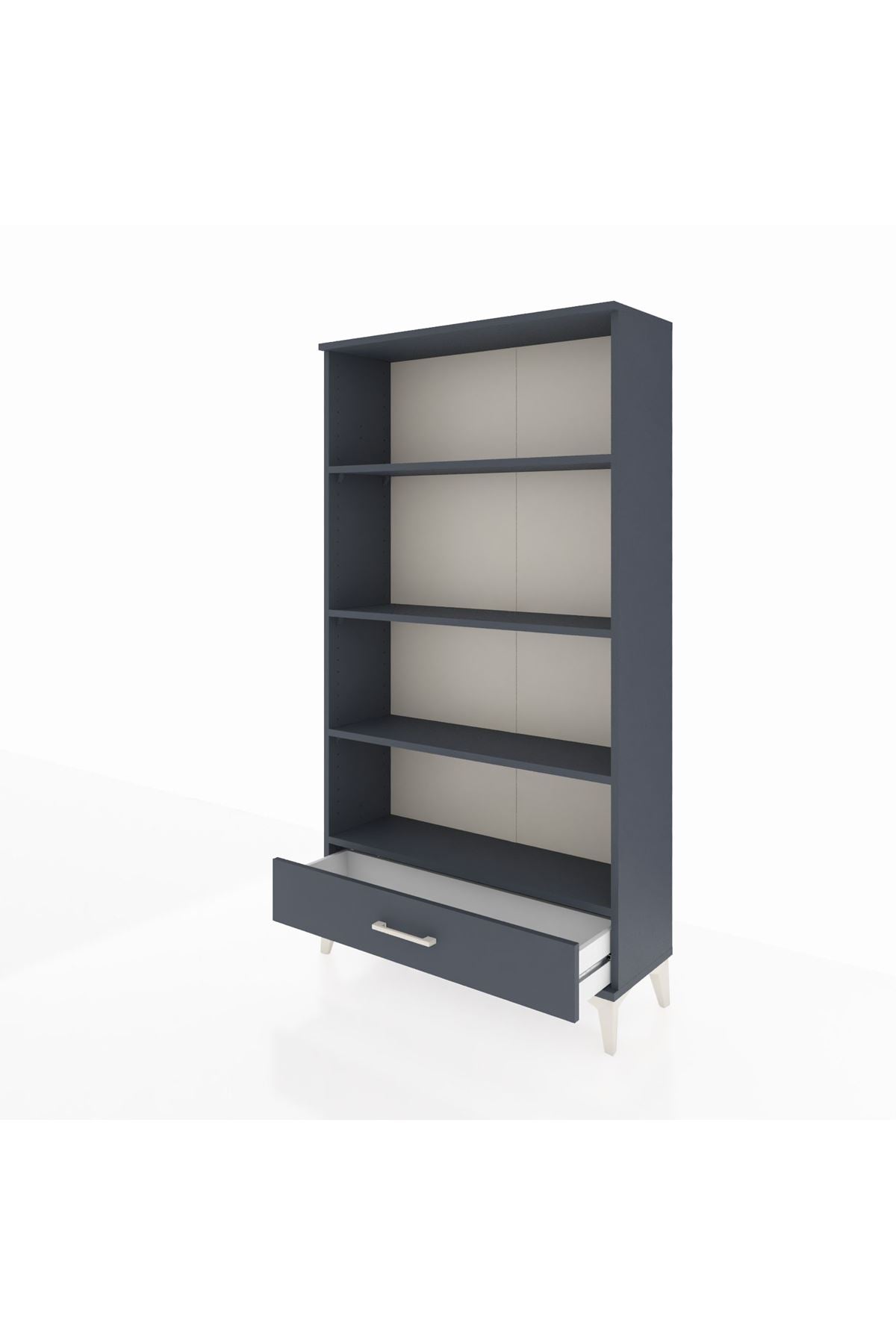 Arges Dolap 4 Raflı Tek Çekmeceli 88x30x163 Antrasit-Antrasit